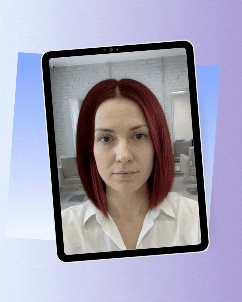 TheRightHairstyles HairHunt App Virtual Hair Color Try On of Rich Burgundy Hair Color in Degrees