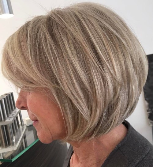 Dirty Blonde Short Bob For Women Over 60