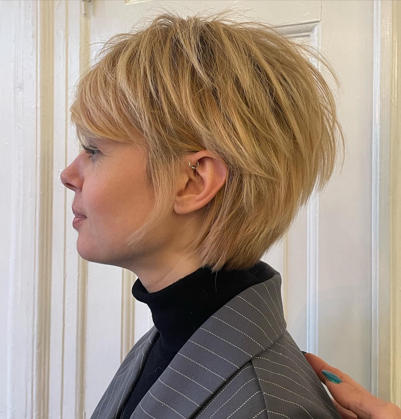 Chic Blonde Pixie Wolf Haircut