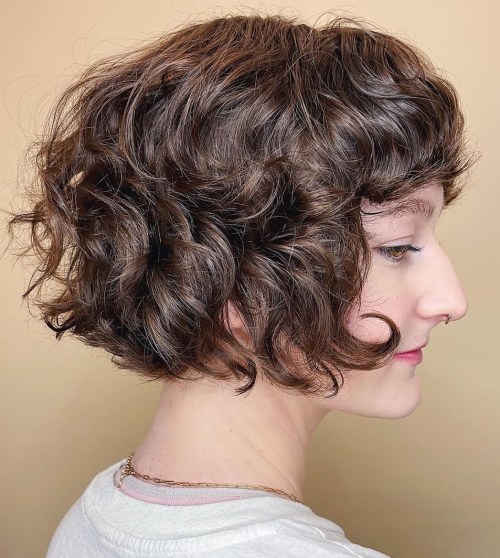 Curly Bob with French Bangs
