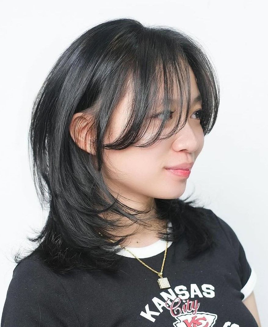 Asian Hush Cut with Airy Bangs