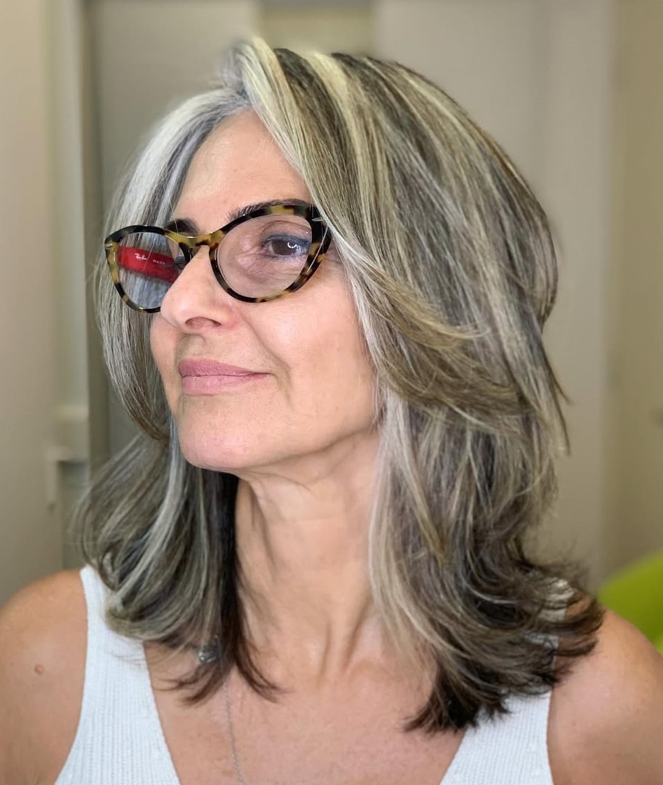 Long Bob with Layers for Senior Women