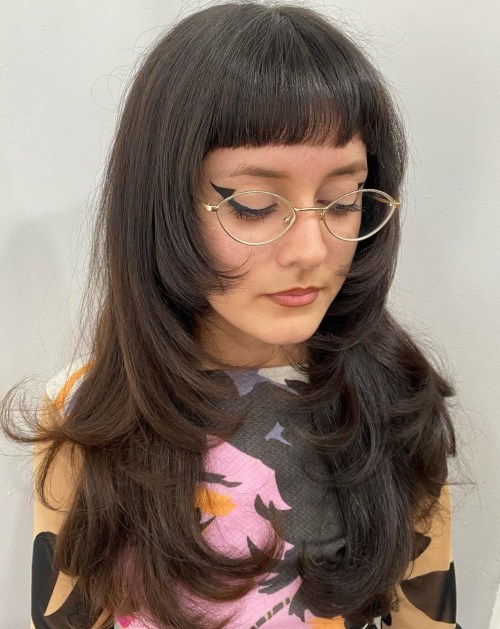 Flipped Wolf Haircut with Micro Fringe