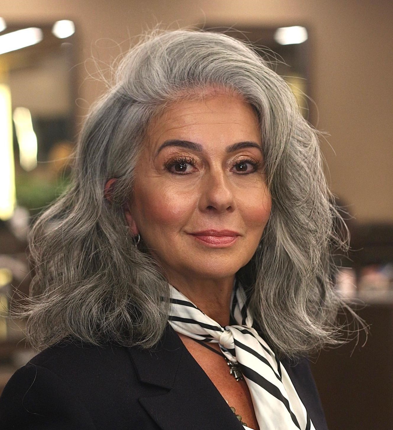 Long Italian Bob for Women over 50