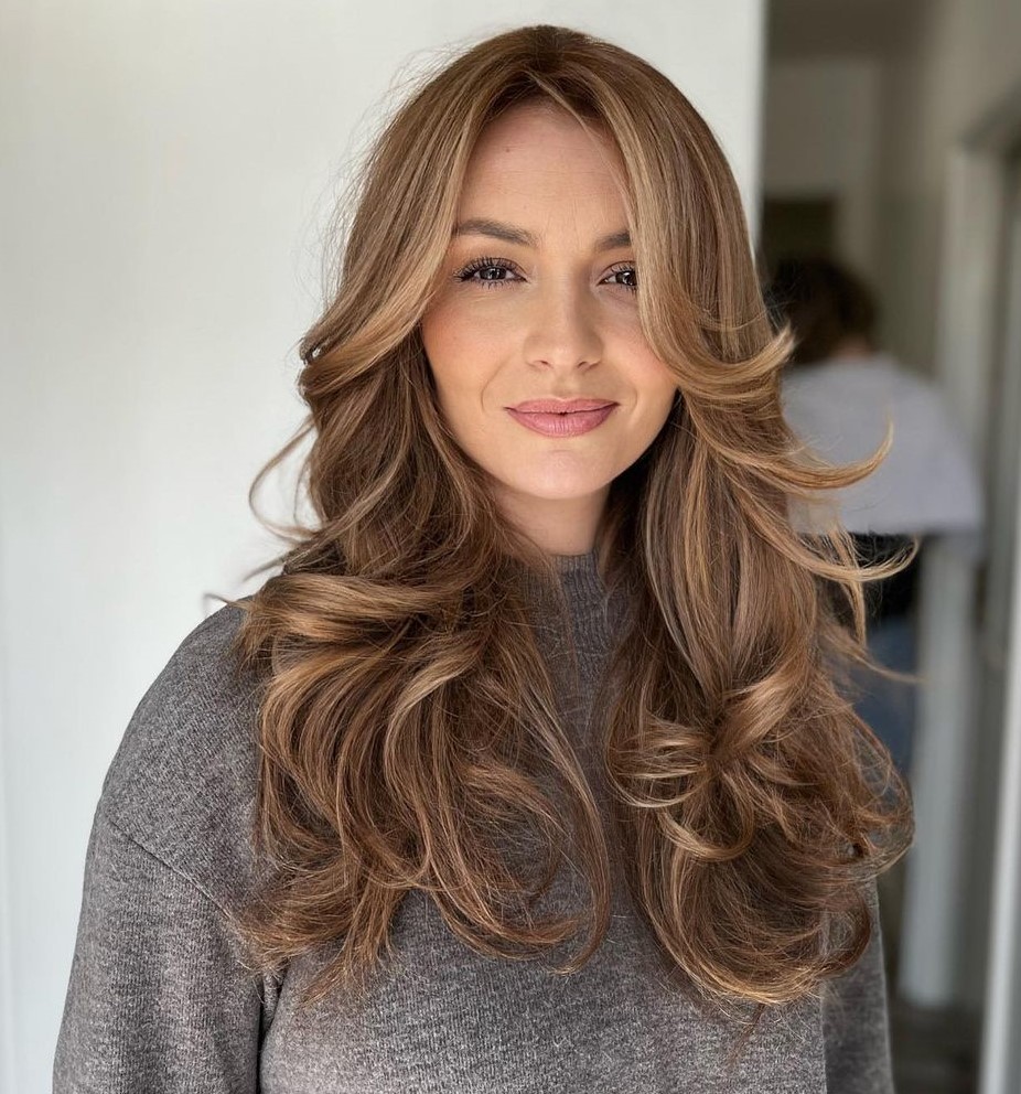 Butterfly Cut on Beautiful Light Brown Hair