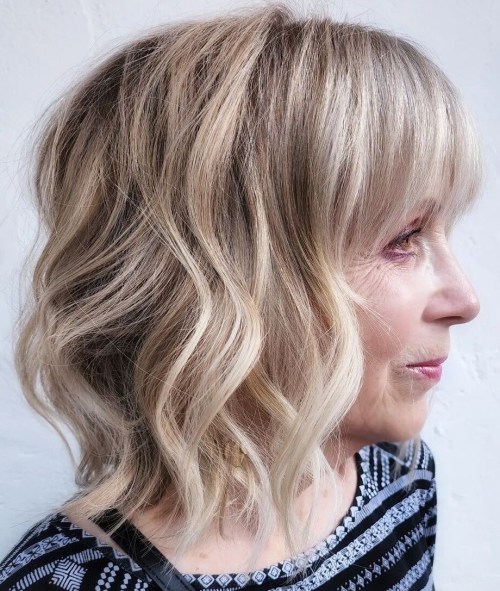 Shoulder Length Cut with Full Bangs
