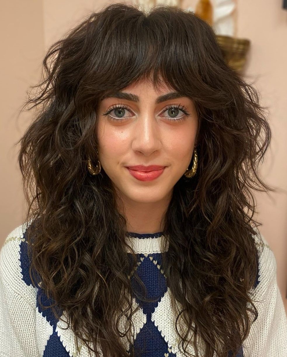 Voluminous Wolf Cut on Thick Wavy Hair