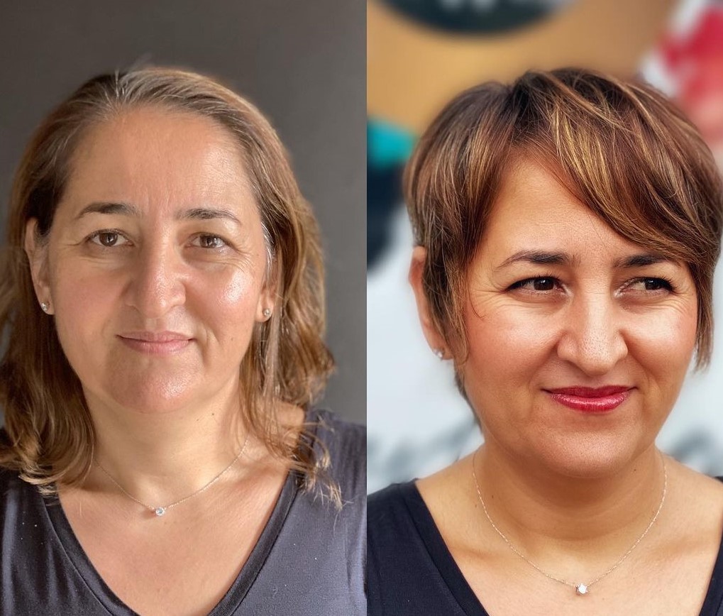 Dimensional Pixie Cut with Side Bangs