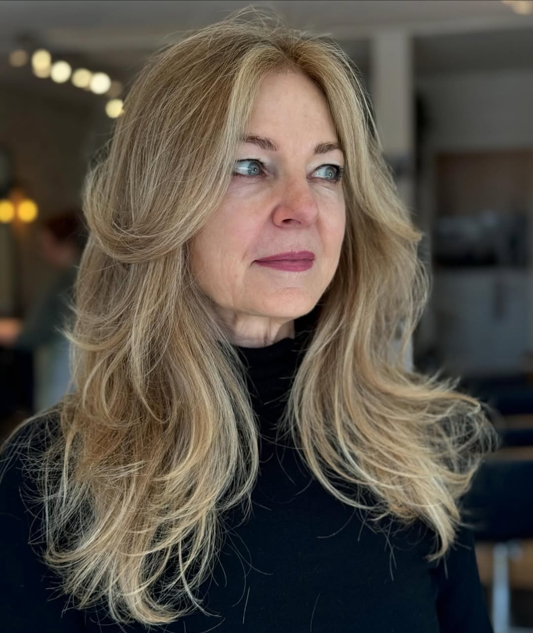 Long Hair Cut with Layers for Ladies Over 60