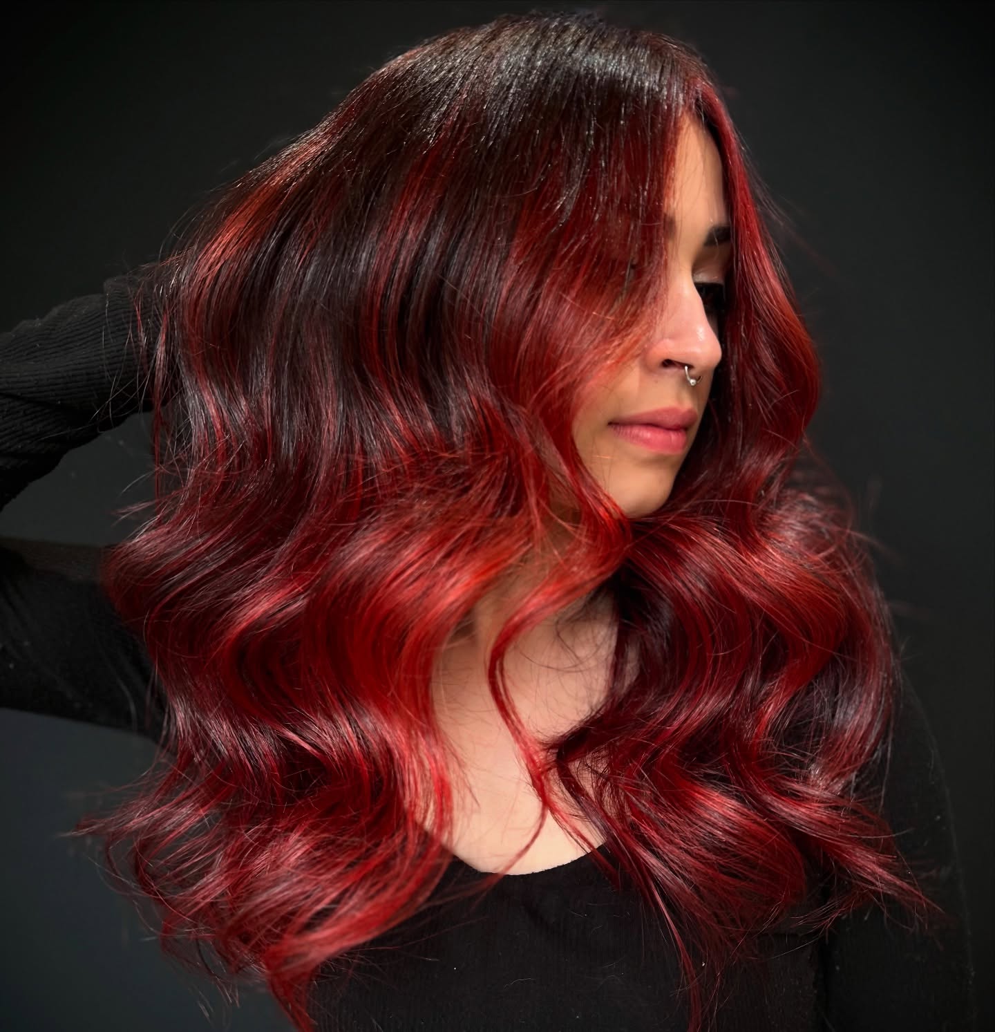 Trendy Red Balayage Highlights