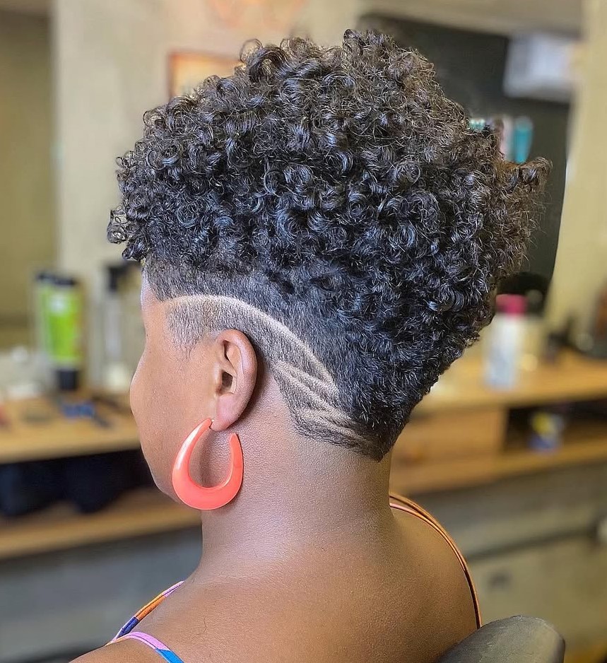 Women's Afro Undercut Hairstyle