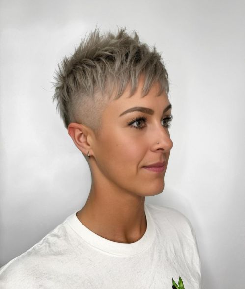 Shaved Sides Choppy Spiky Pixie