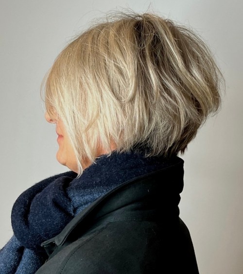 Inverted Dirty Blonde Bixie for Seniors
