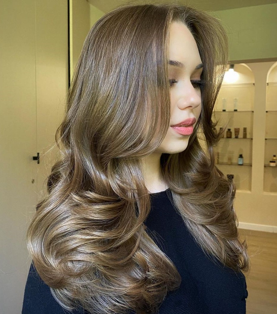 Ash Brown Locks with Chin Length Bangs