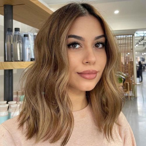 Light Brown Wavy Lob