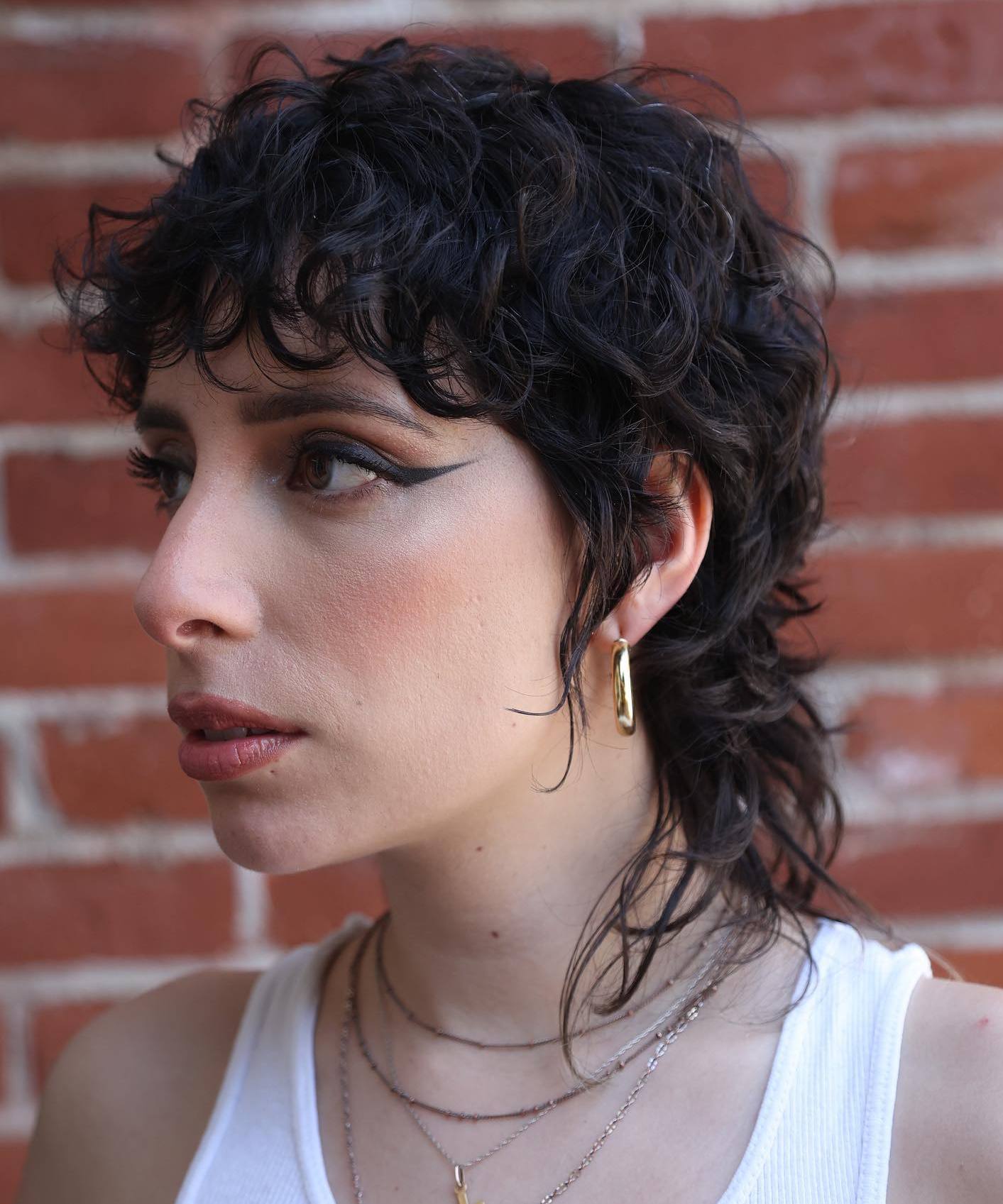 Trendy Short Mullet for Curly Strands