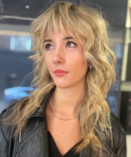 Thin Shaggy Wolf Cut with Choppy Bangs