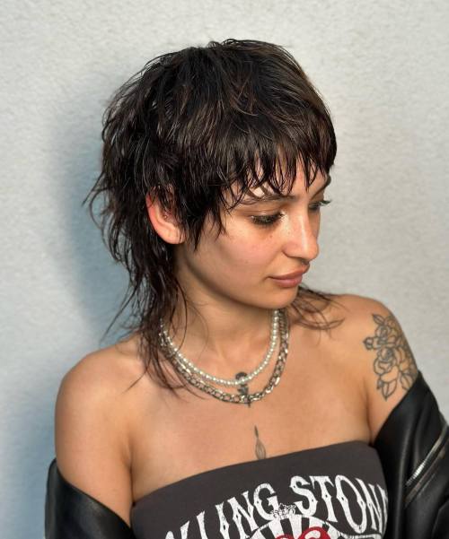 Shaggy Mullet Wet Look