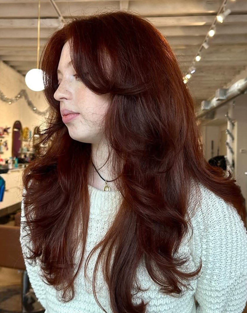 Deep Auburn Brunette Hair