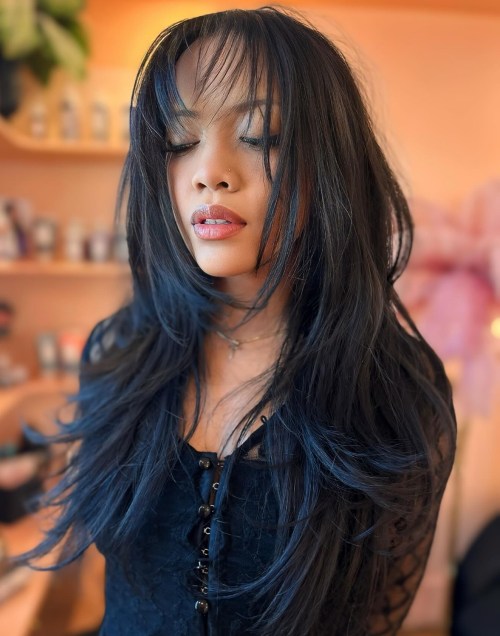 Dramatic Long Feathery Wolf Cut