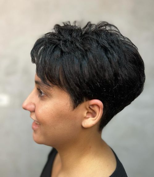 Polished Tapered Choppy Pixie for Coarse Hair