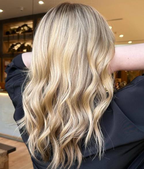 Ash Blonde Base with Golden Highlights