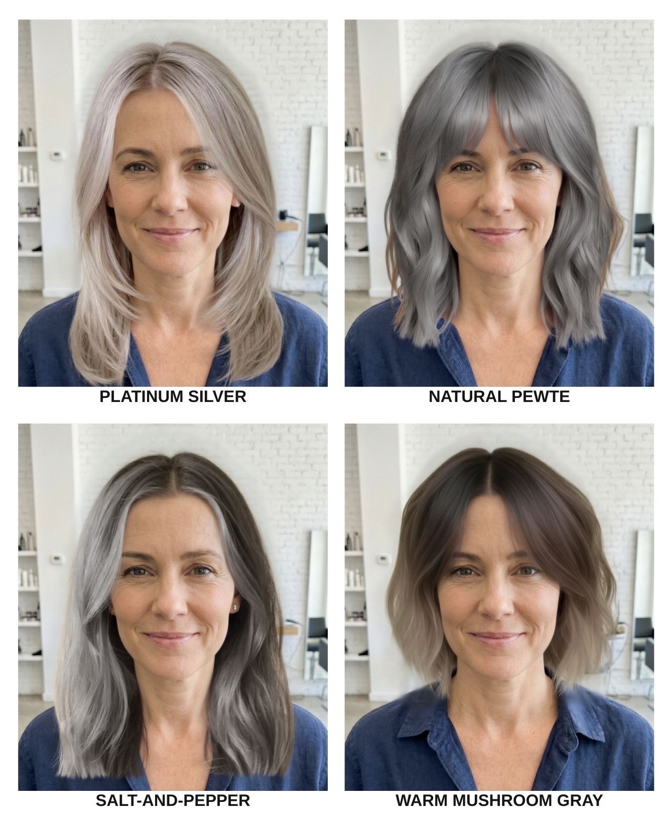 Where to Try Gray Hair Tones Online: AI Platinum Silver, Virtual Natural Pewter, Salt-and-Pepper Try-On, and Warm Mushroom Gray Filter