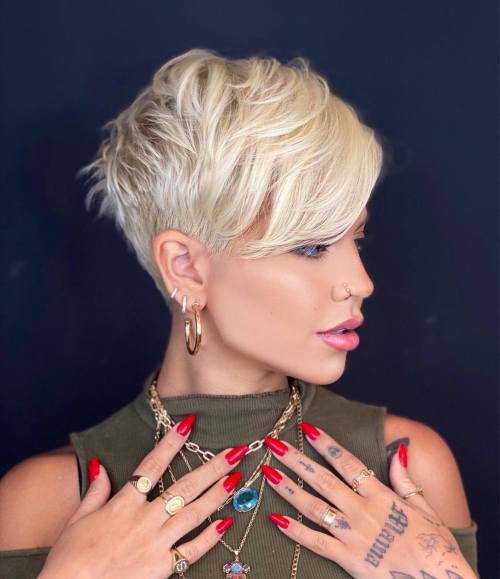 Chopped Blonde Pixie with Undercut