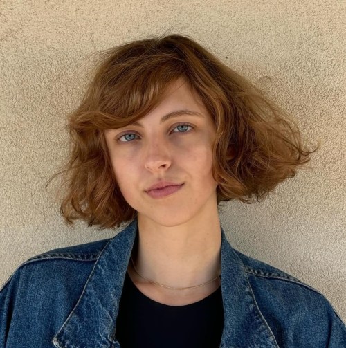 Tousled Bob with Side Swept Bangs