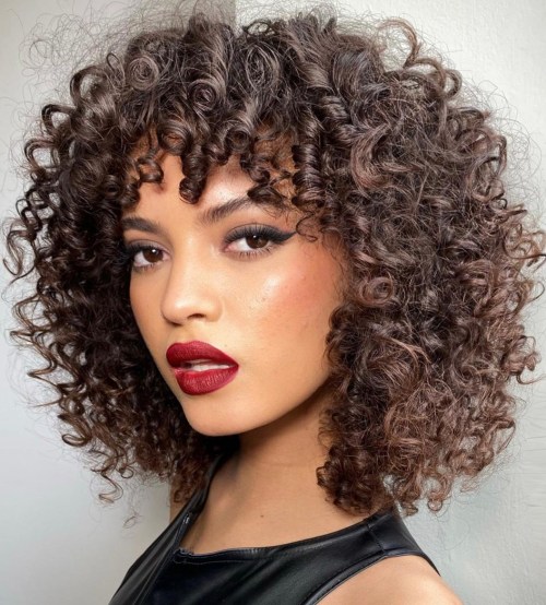 Messy Curls with Fringe