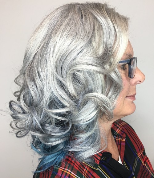 Gray Curls with Blue Underlayer