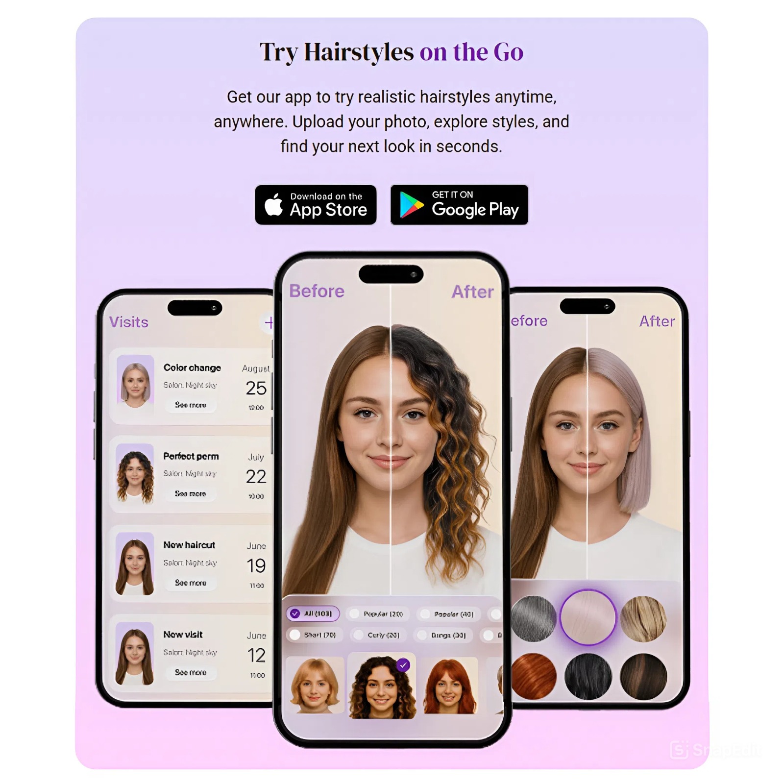 TheRightHairstyles HairHunt App with Android and iOS Download Options for Strawberry Blonde Hair and New Haircuts