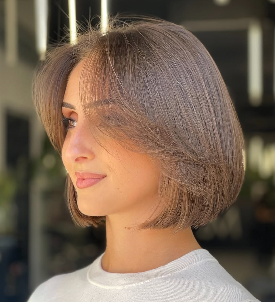 Short Neck-Length Bob Haircut