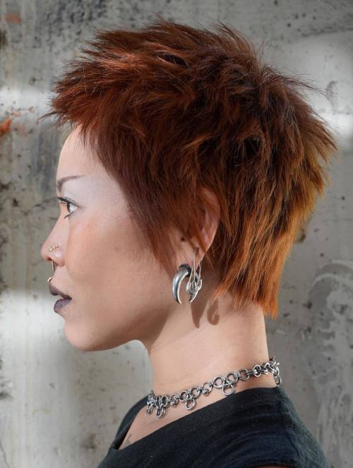 Edgy Spiky Mullet with Micro Bangs