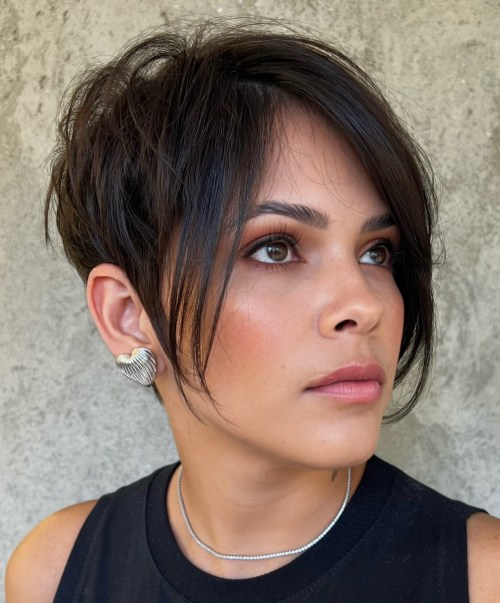 Asymmetrical Bedhead Bixie Cut