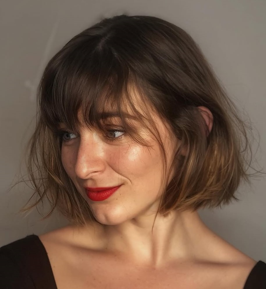 Jaw-Length French Bob with Bangs