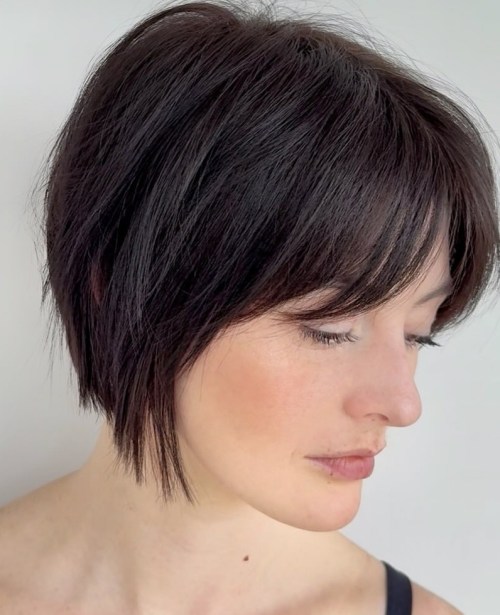 Short Stacked Bob for Straight Hair