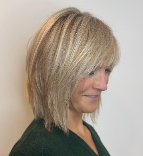 Soft Gray Bronze Sliced Midi Shag