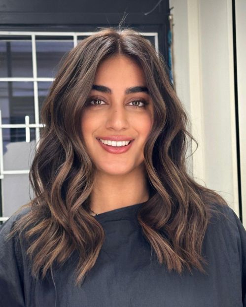 Earthy Brown Balayage with Highs and Lows