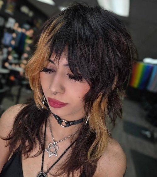 Wolf Cut with Asymmetrical Highlights