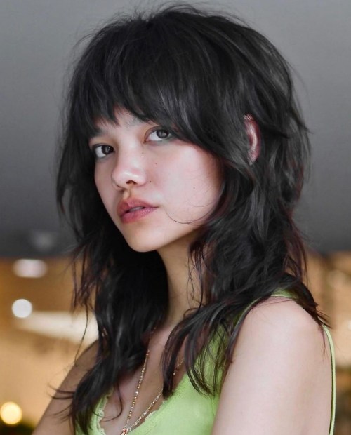 Sassy Brunette Wolf Style with Choppy Layers