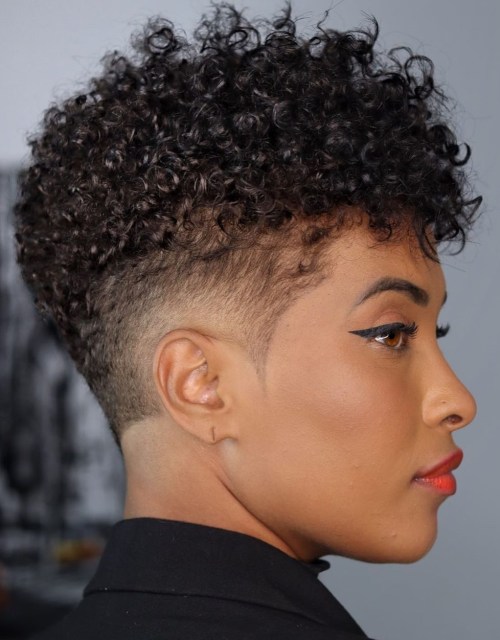 Short Curly Hair with Undercut