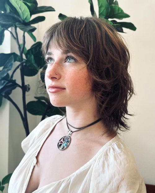 Wispy Textured Midi Cut with Bangs