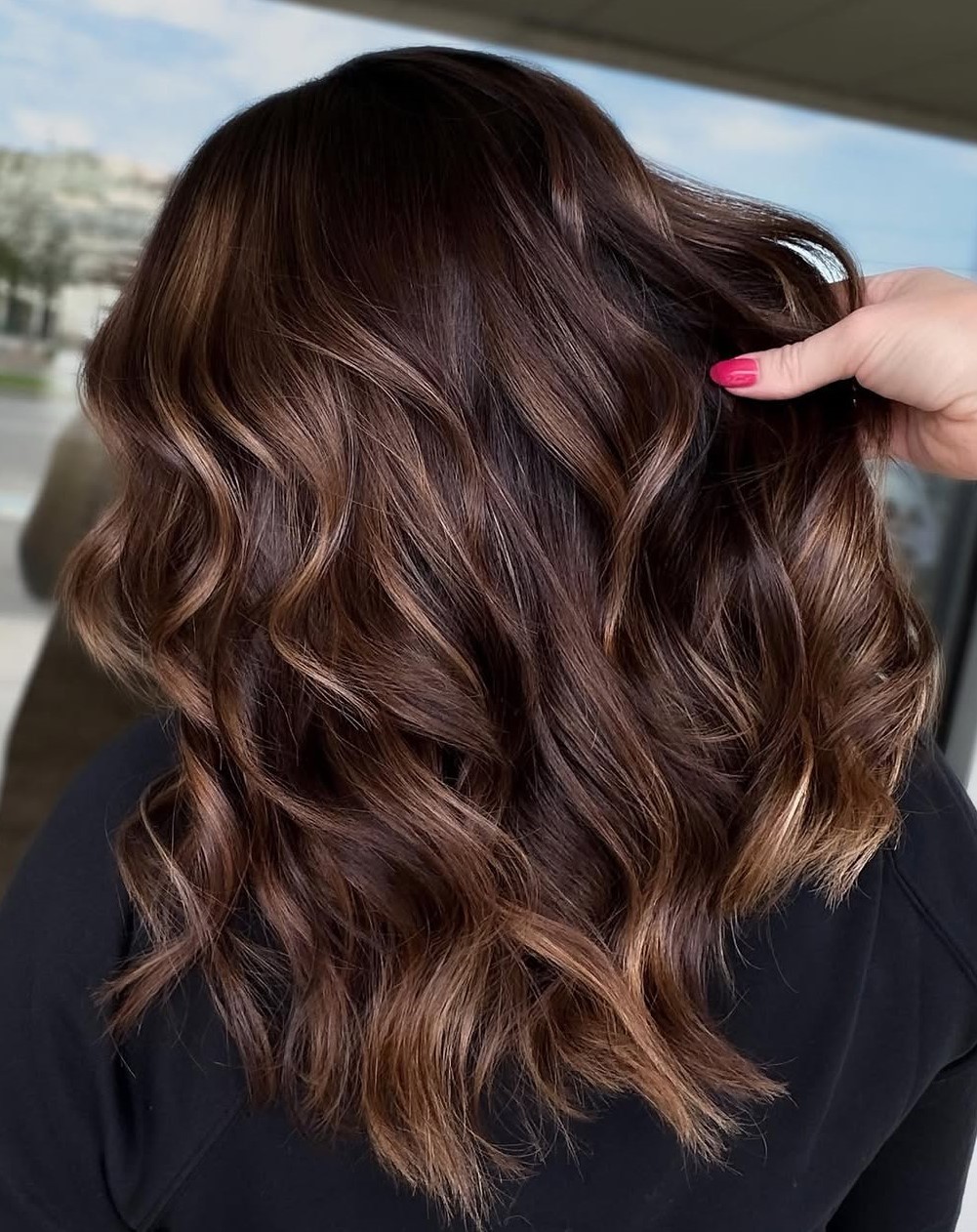 Brunette Hair with Caramel Balayage